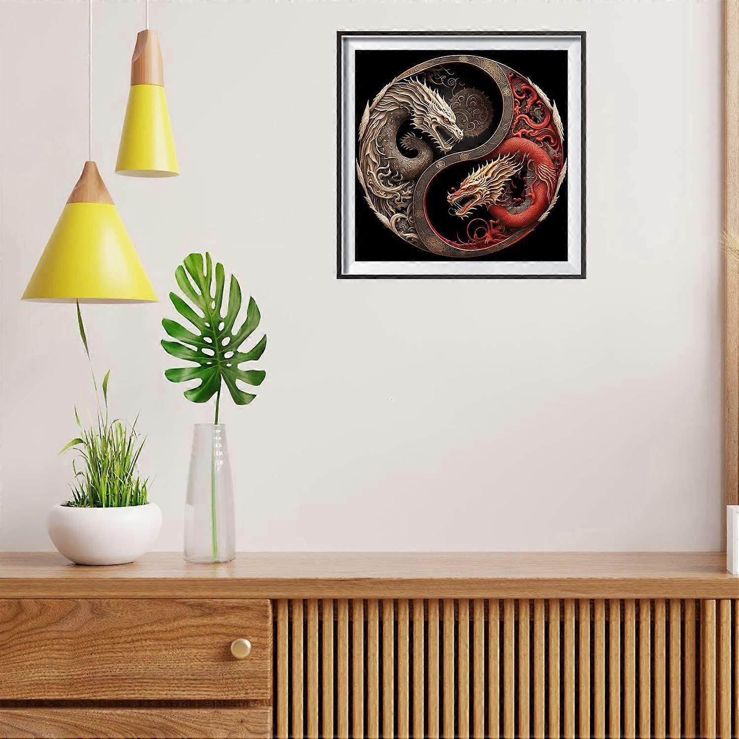 Kit Diamond Painting 5D Albero Yin Yang 30x30cm - Con Diamanti Extra 30% - Tela HD E Accessori Completi - Decorazione Casa - Foto 7