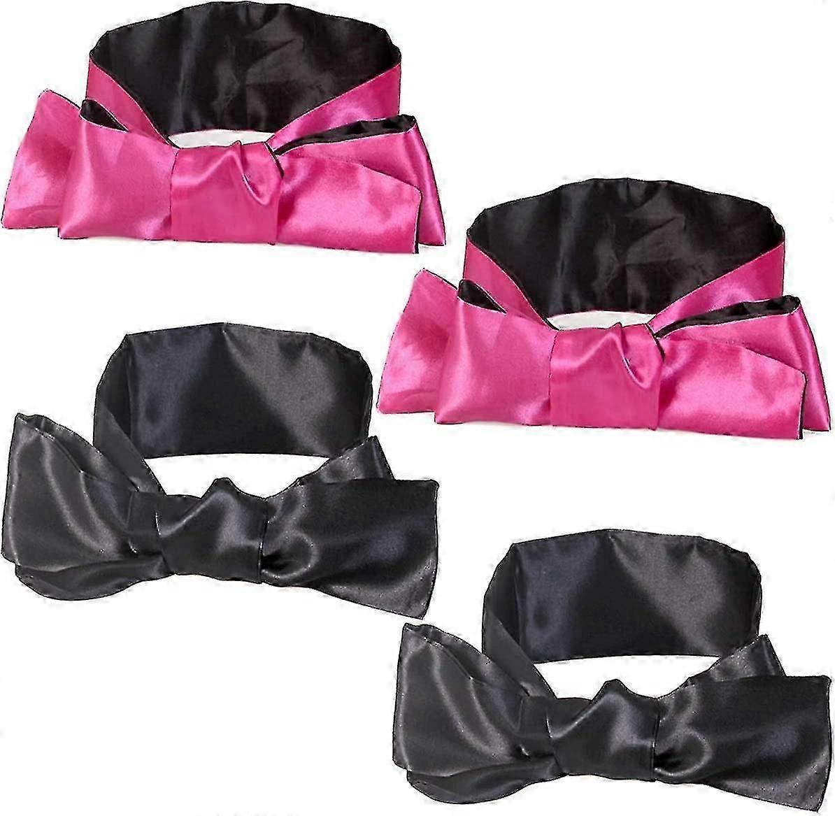 Pack Of 4 Soft Sleep Mask Satin Eye Mask Silk Comfortable Smooth Sleep