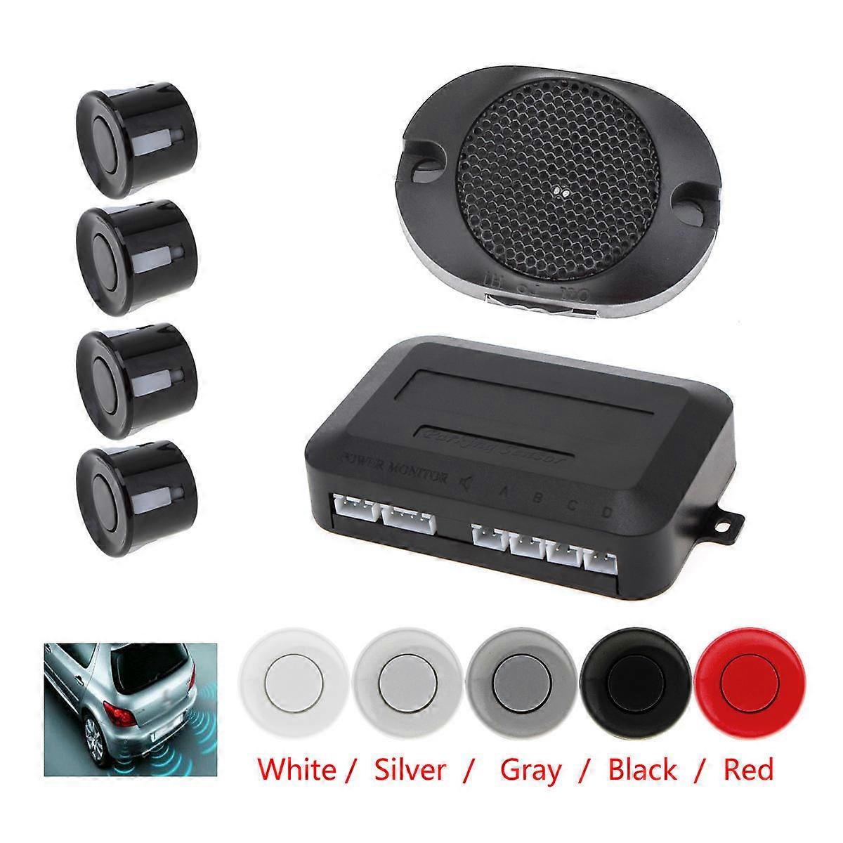 4 Sensors Buzzer Car Parking Sensor System with Audible Alarm / Waterproof, Back Car Assistant