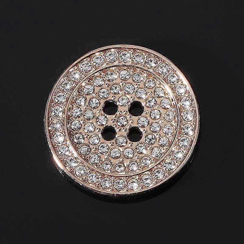 10pcs Diamond-studded Buttons Super Cool Rhinestone Grains 4-hole Metal Buttons Clothing Decorative Buttons