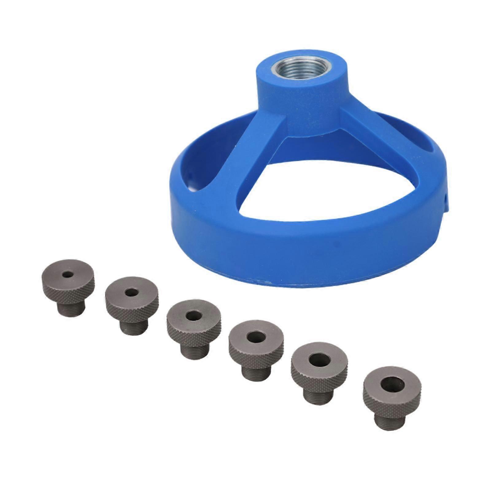 Drill Guide Jig with 6 Drill Aluminium Alloy Drill Punch Locator Chucks Blue