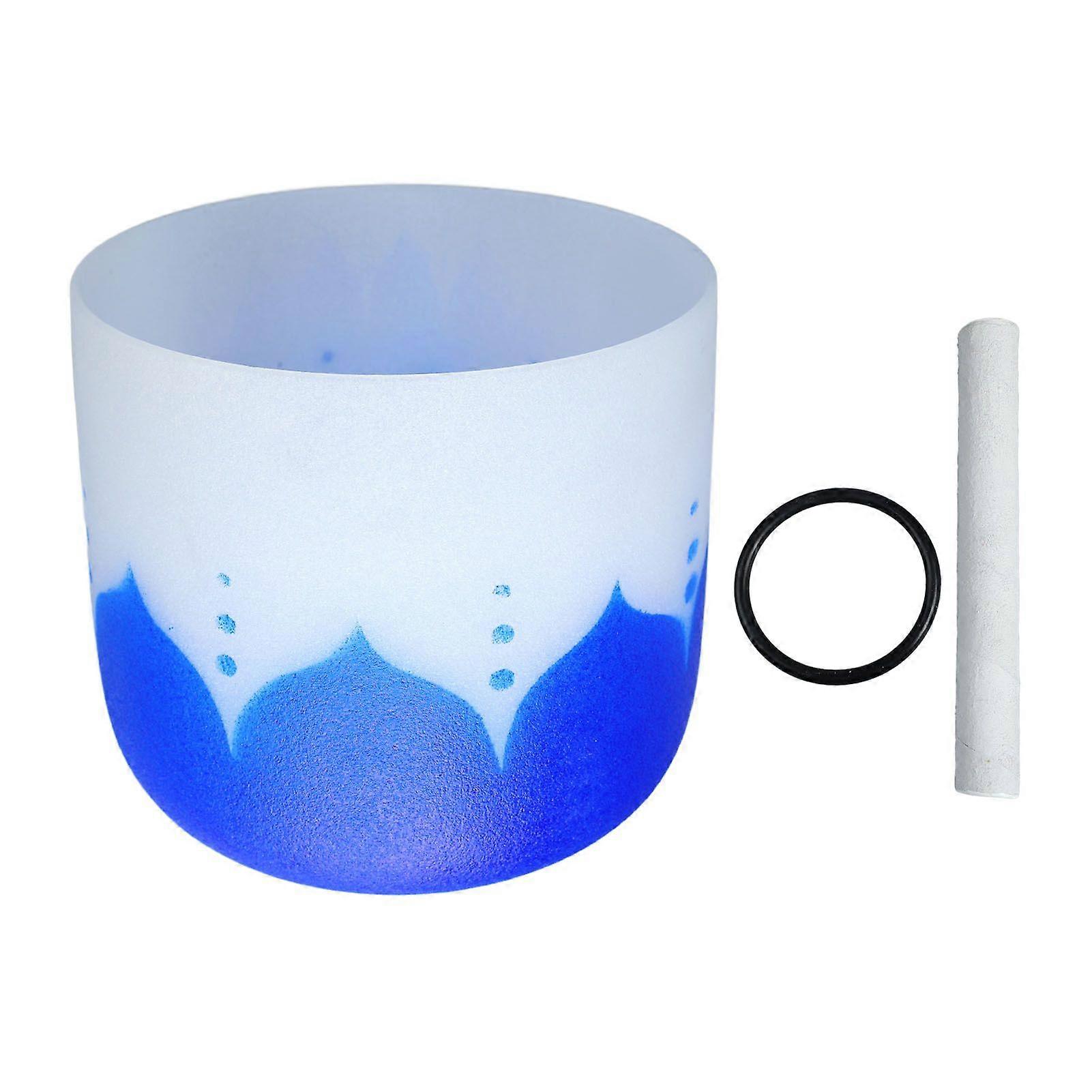 Music Singing Bowl Set Quartz Crystal Frosted Sound Healing Bowl with Rubber Hammer and Ring