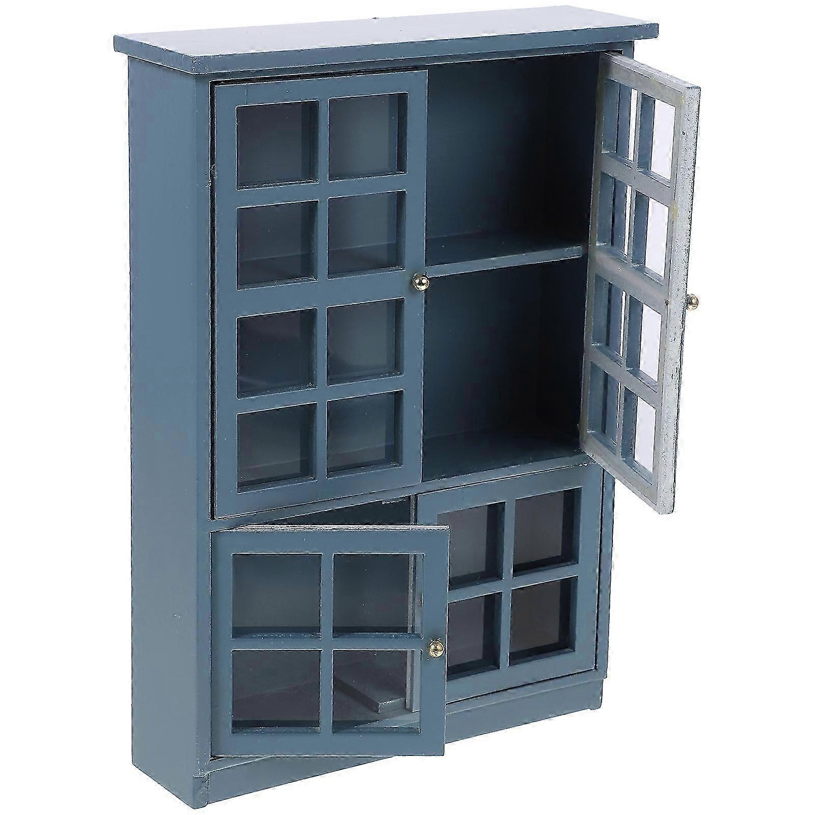 Doll House Cabinet Model Miniature Cupboard Decoration Small Wooden Cabinet Ornament