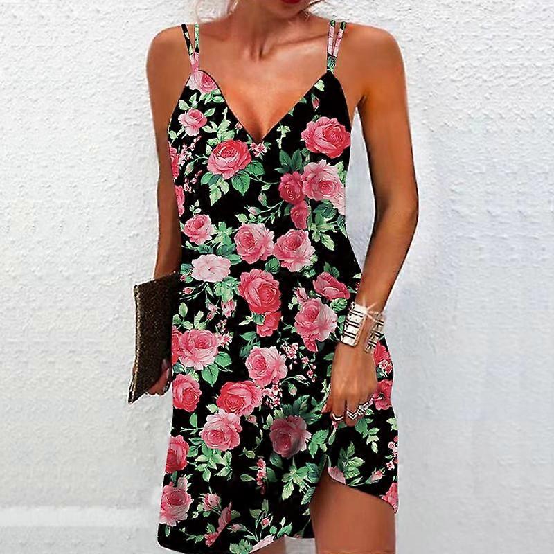 Rochie fără bretele imprimată colorată 3D colorată pentru femei, rochie de camuflaj cu decolteu în V