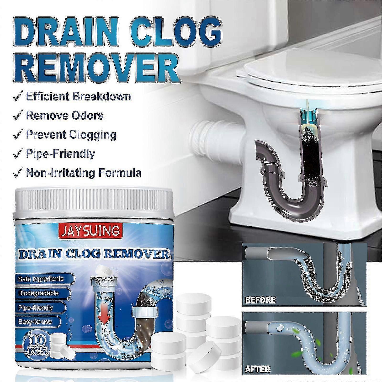 Jaysuing drain clogged effervescent tablets for kitchen and bathroom sewers dissolve to prevent clogging and clear drain pipes BF |