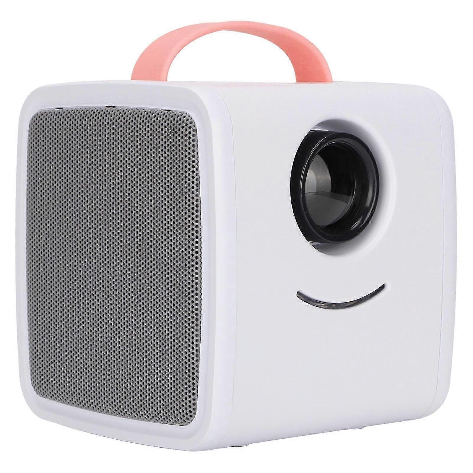 Mini Projector 1080p 2w Loudspeaker Soft Harmless Light 30000 Hours Durable Portable Projector For Home Office 100240vq2 Pink Uk Plug