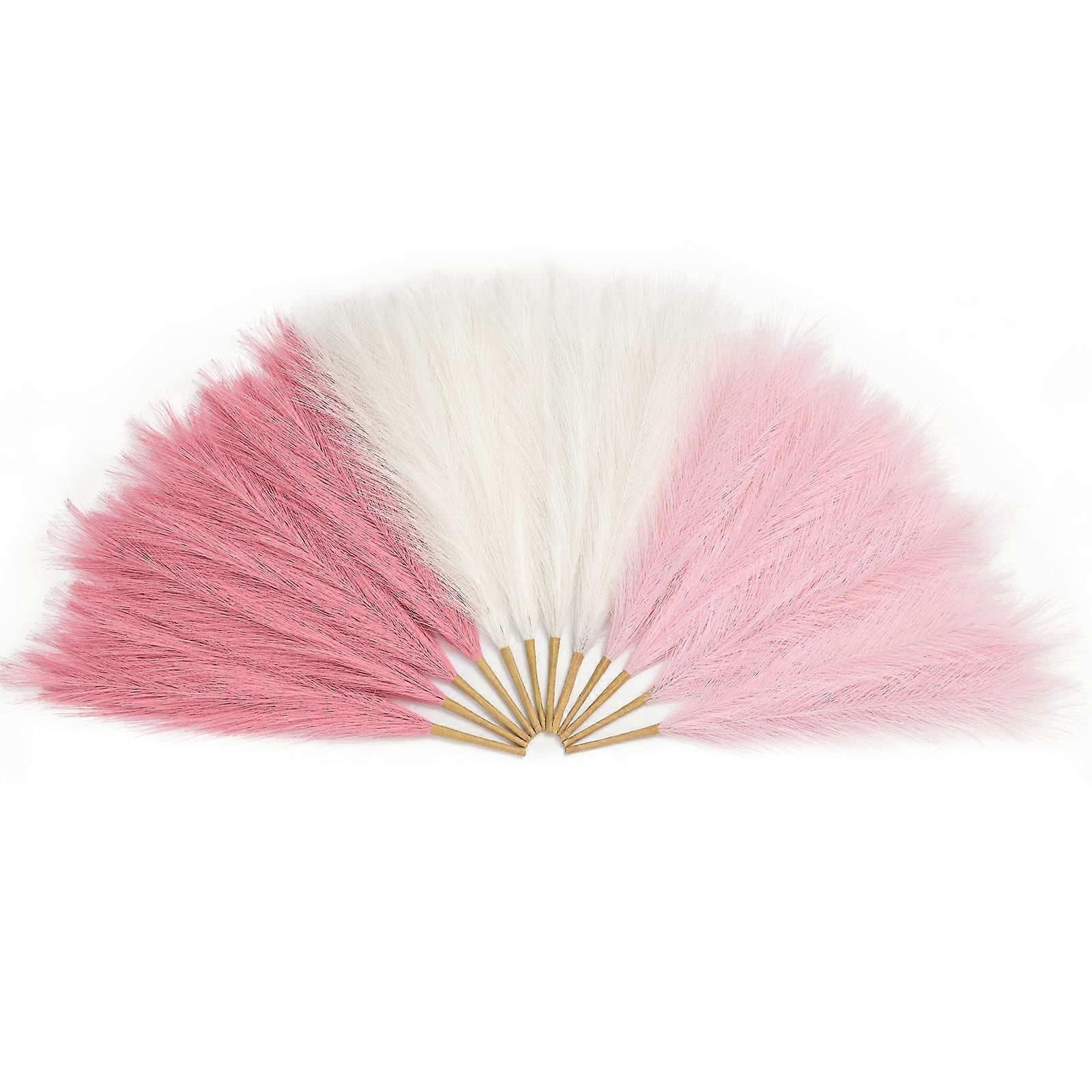 12 Packs of Artificial Pampas Grass for Centerpieces, 17.7 Inches