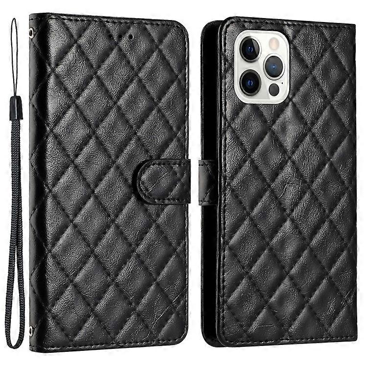 Compatible For iPhone 16 Pro Max Case Classic Rhombus Pattern Leather Phone Cover