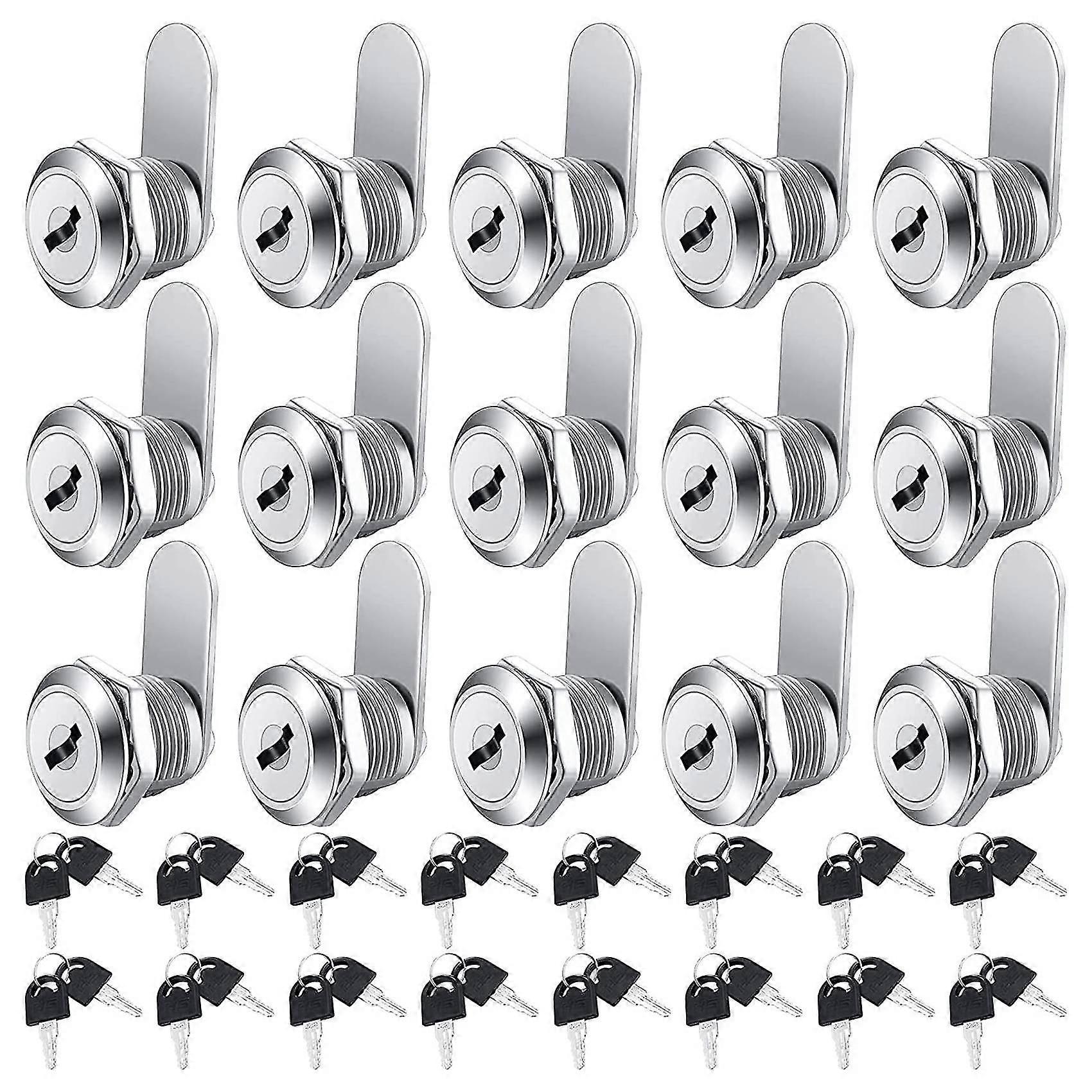16 Pieces Cabinet Cam Lock Keyed Alike Cylinder Locks for Secure Filing