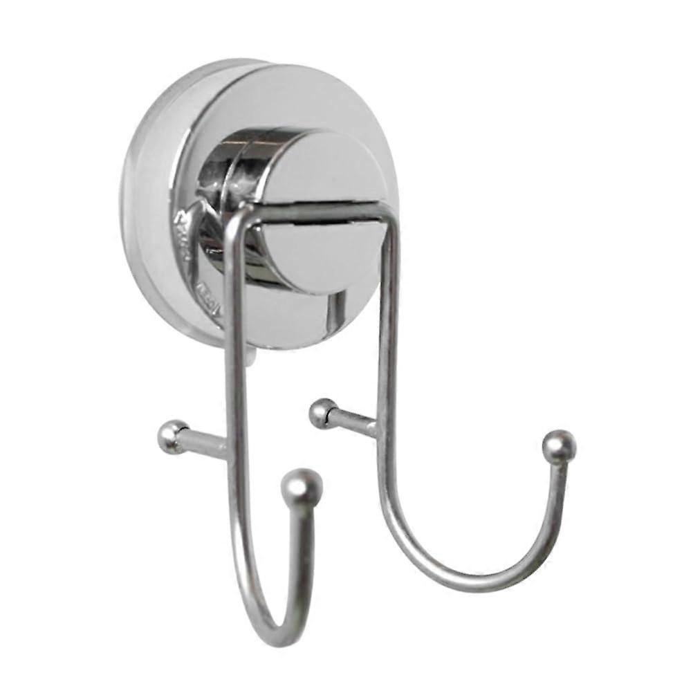 Stainless Steel Suction Cup Hooks With Double Hooks For Towels And Robes Bathroom Organizer