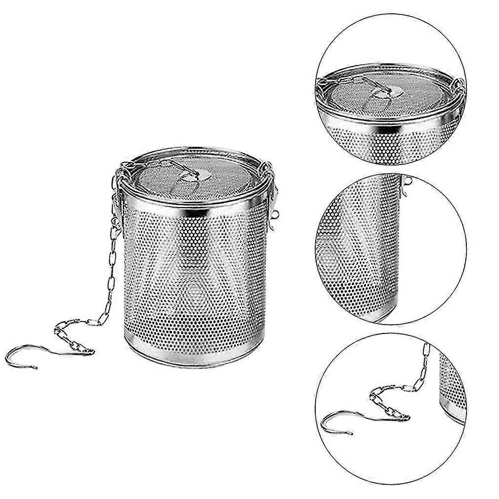 Rostfritt stål tebollfilter soppkryddor separationskorg kryddfilter med förlängd kedjekrok för hemkök