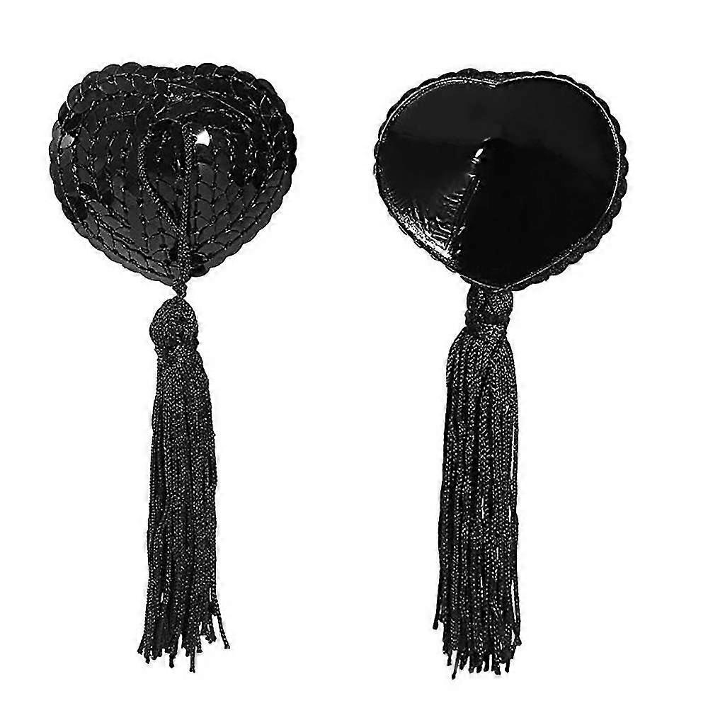 Cubrepezones con borlas y forma de corazón para mujer