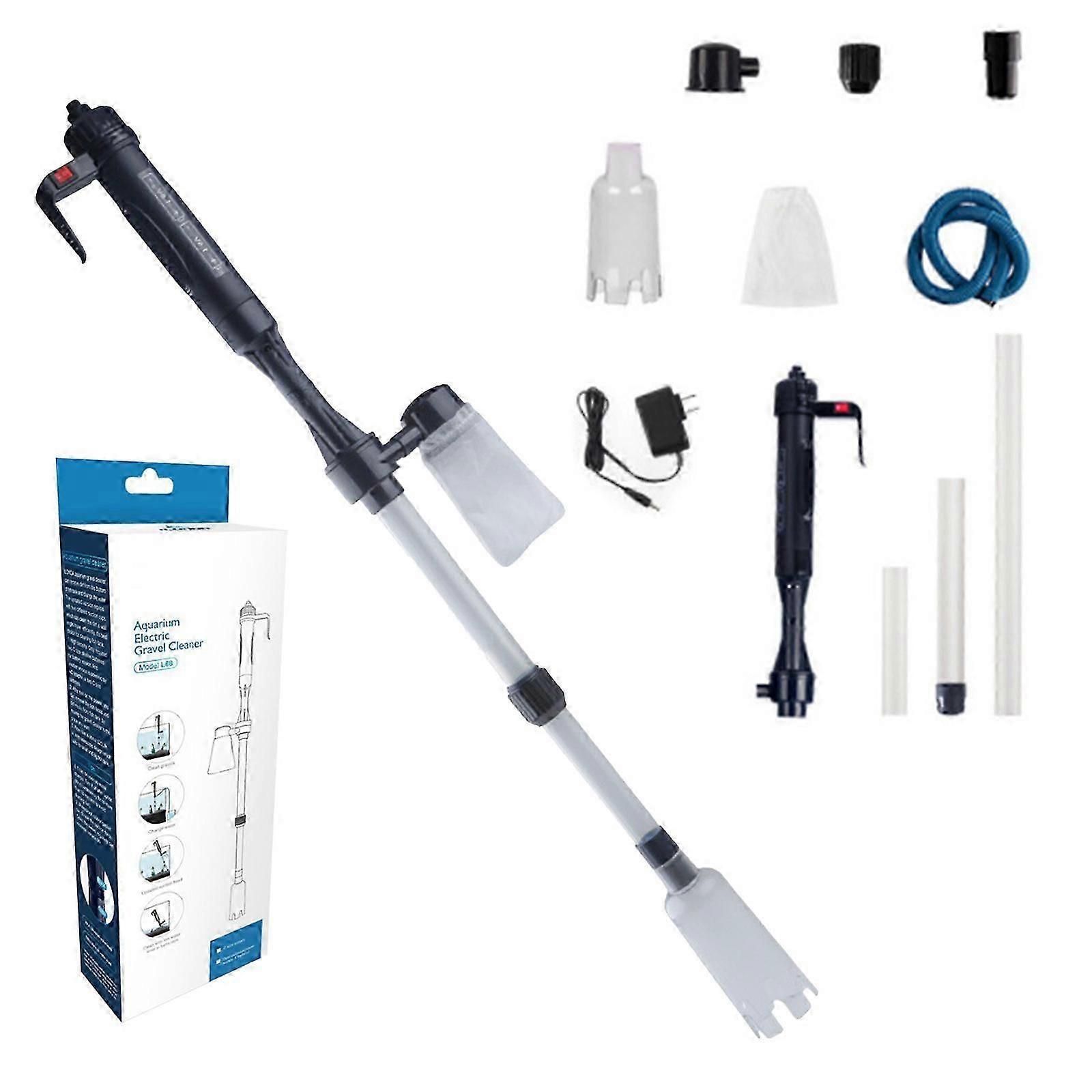 منظف الحصى المائي الكهربائي 4 في 1 مكنسة كهربائية أوتوماتيكية مقاومة للماء سيفون لمبدل المياه غسل أدوات تنظيف حوض السمك الرملي FAN20240920