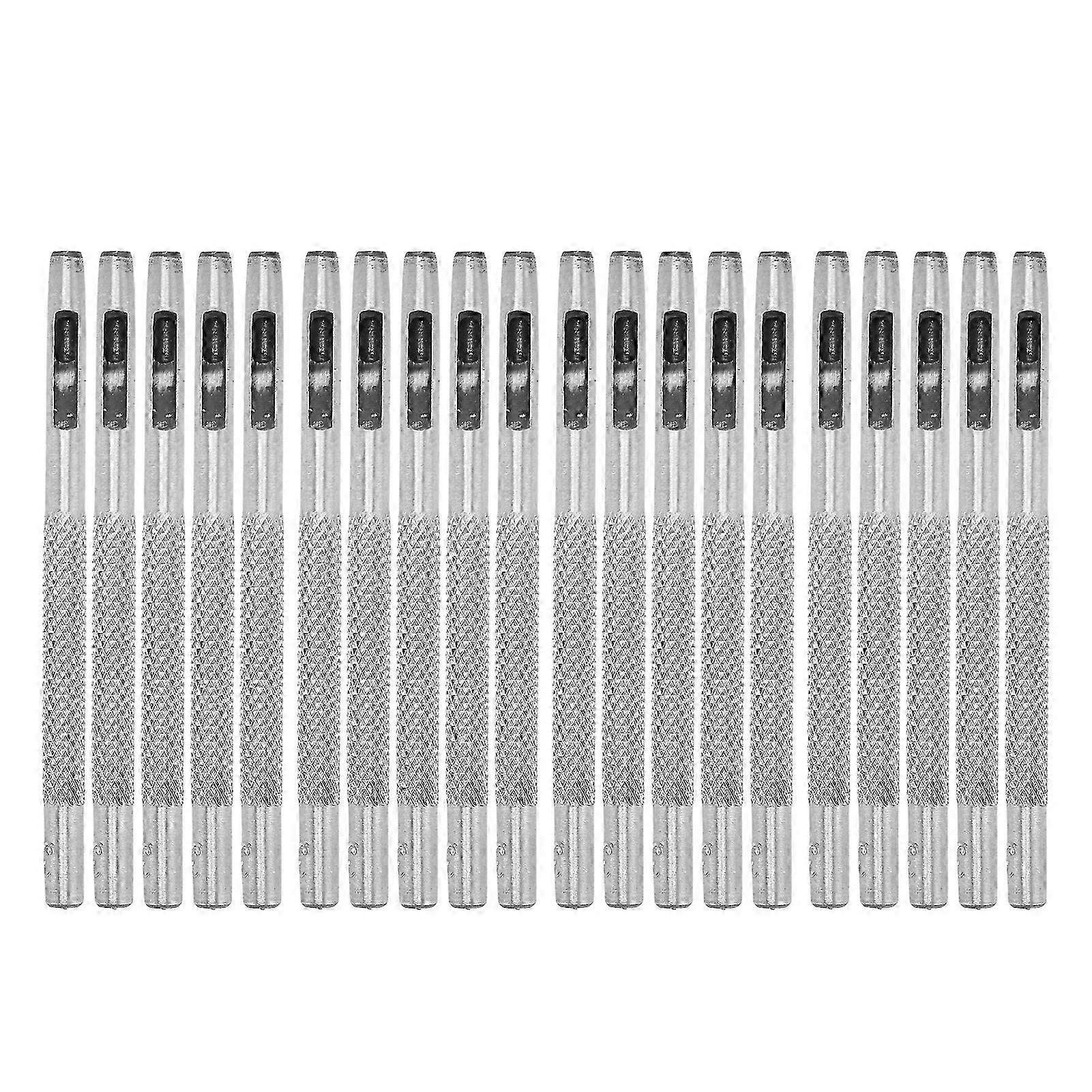 20 st. kolstålsbandstans ihåligt läderstansset runt hålslagset för läder, plast, gummi, kanvas, 3 mm / 0,12 tum