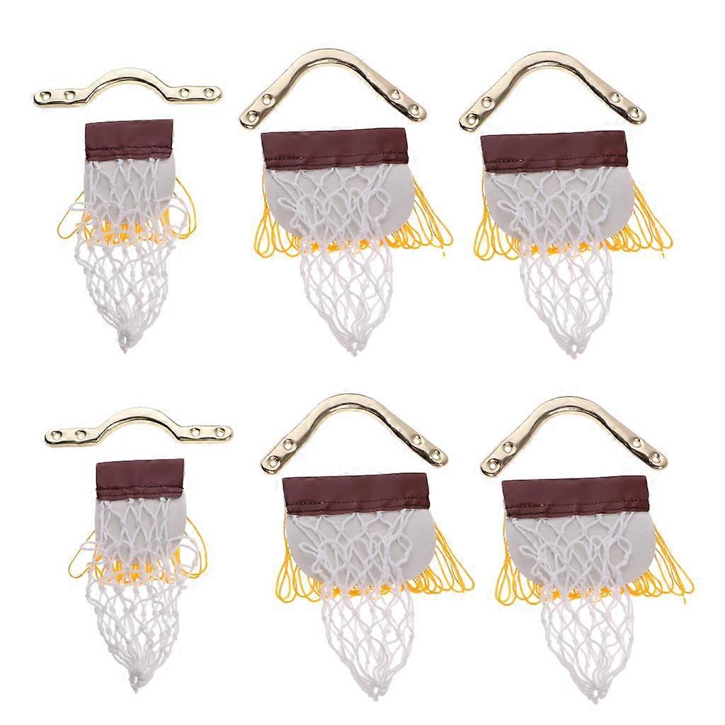 6 Pieces Children's Pool Table Net Pockets Irons Bracket Set 4 Cornor + 2 Sides