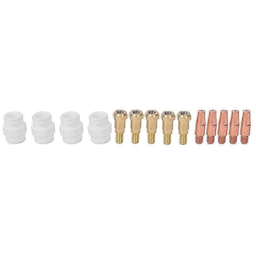 14pcs Contact Tip Gas Diffuser Tip Holder Set for Binzel 24KD MIG Welding Torch1.0mm