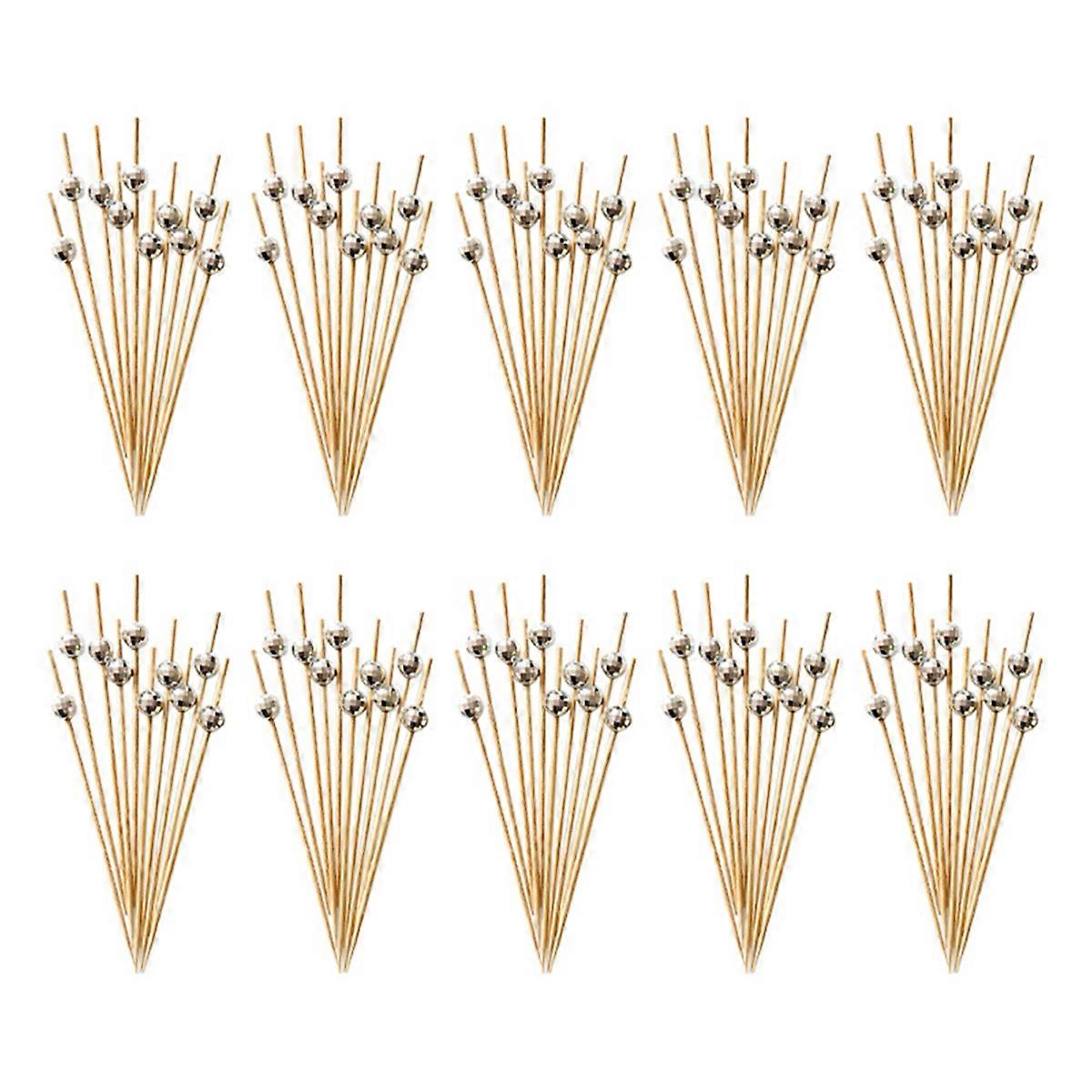 Disco Ball Decorative Toothpicks for Appetizers, Fancy Bamboo Skewers