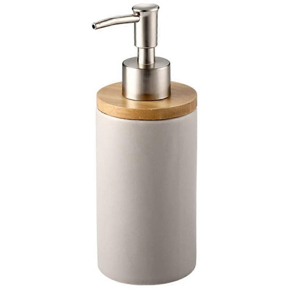 400Ml Ceramic Soap Dispenser, Nordic for Kitchen and Bathroom -Grey