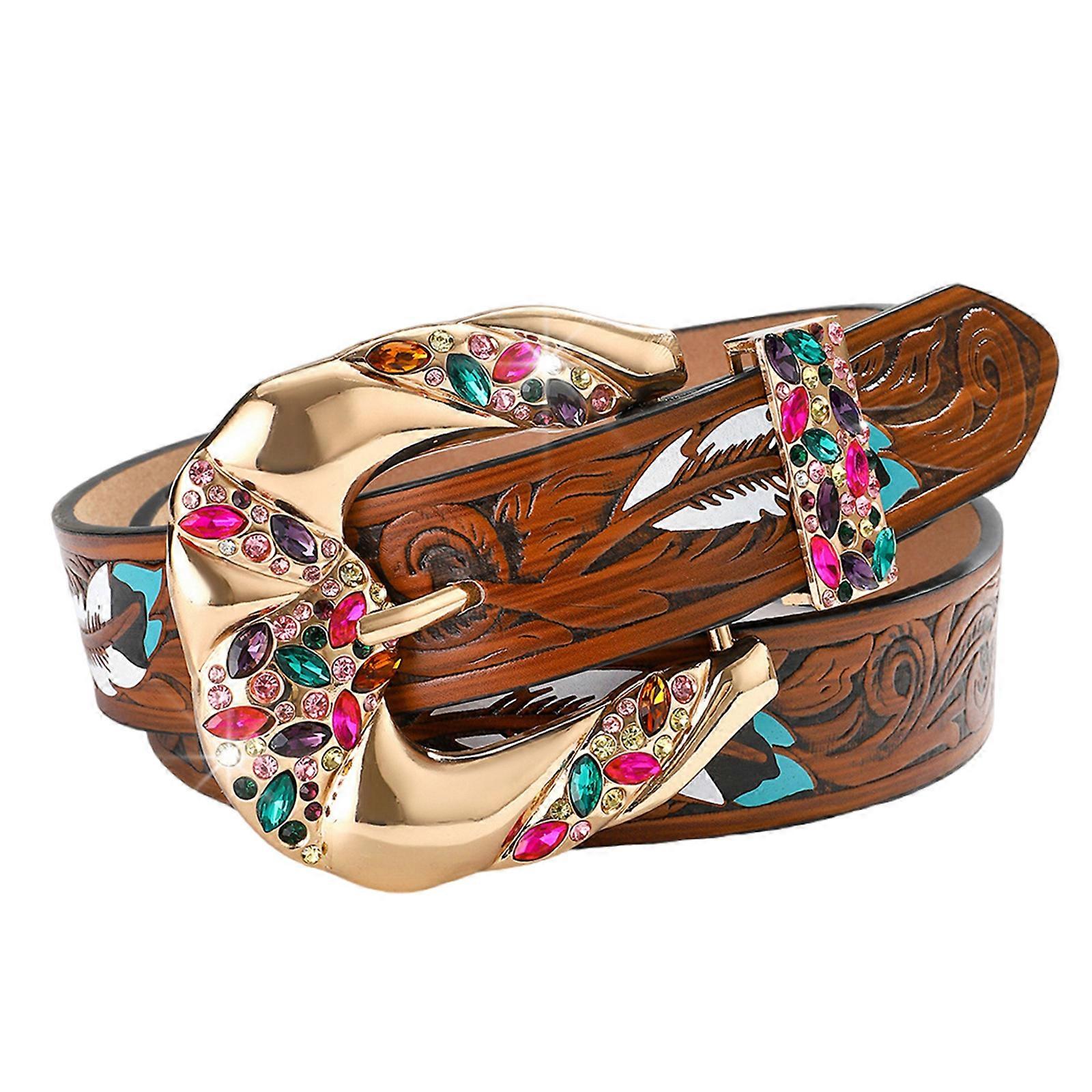 strasszok deréköv punk lánc cowboy cowgirl szegecses virágcsat retro virágos csat deréklánc öv YU haj