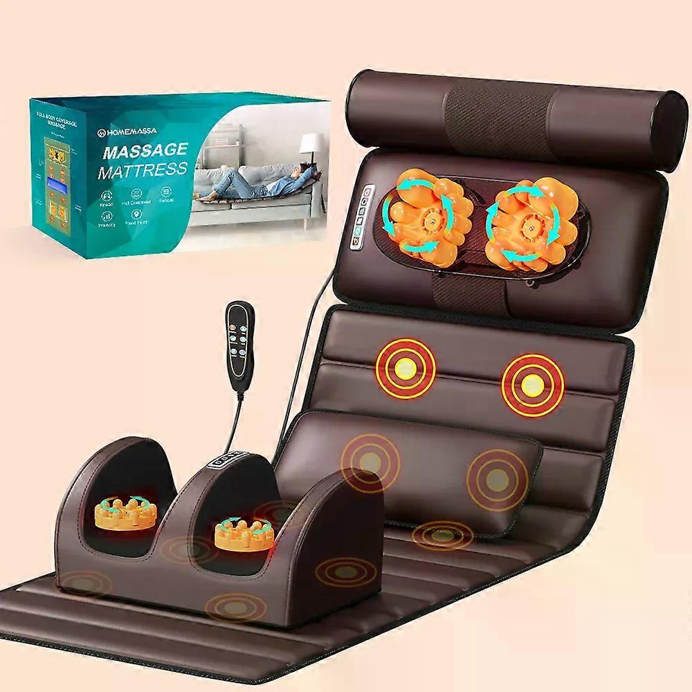 Massagematta med värme 10 vibrerande noder Helkropp med justerbara kuddar Värmedynor, för nacke, ben och ryggmuskler Avslappning Gåva