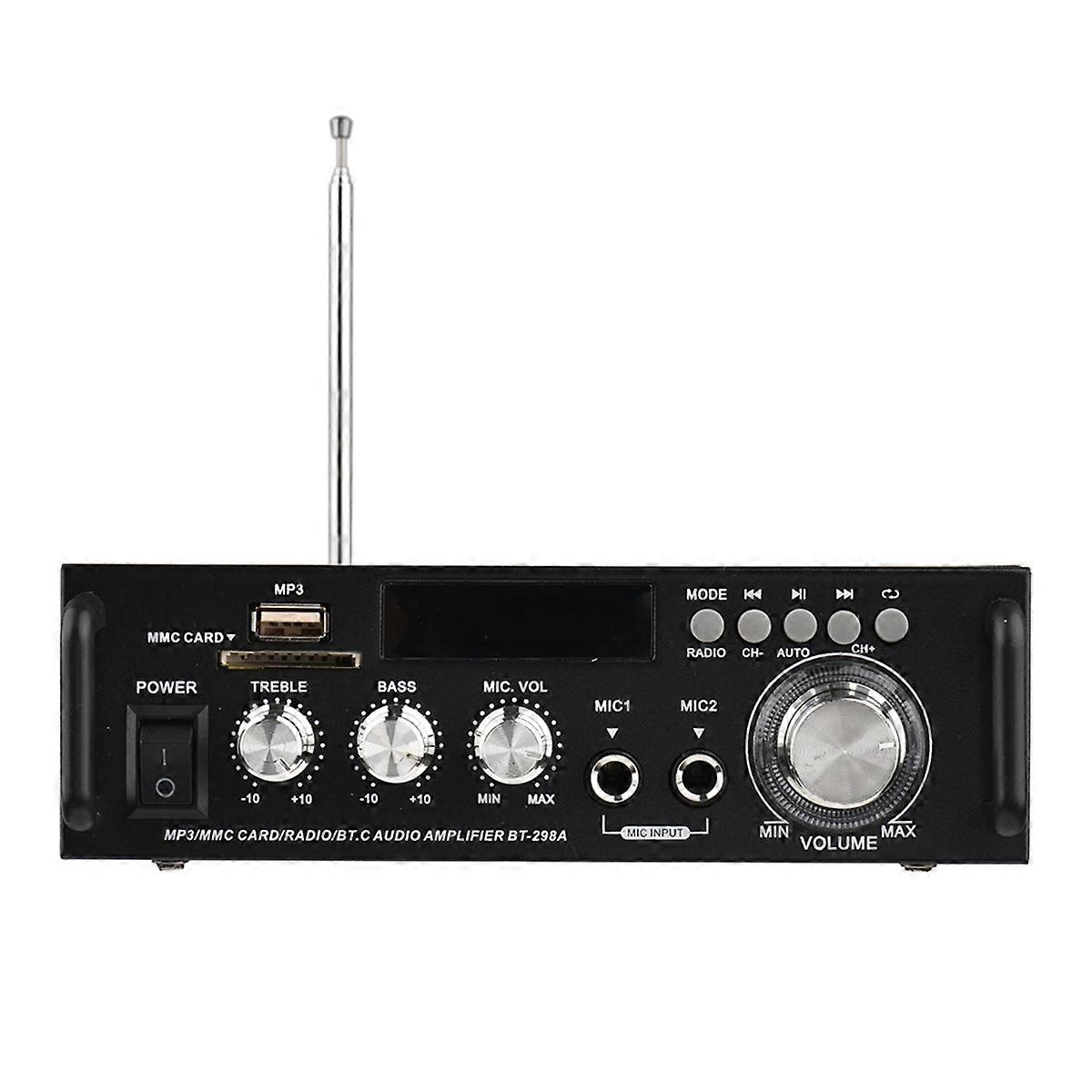BT-298A Mini Audio Power Amplifier 2CH 300W+300W for Car Home EU Plug