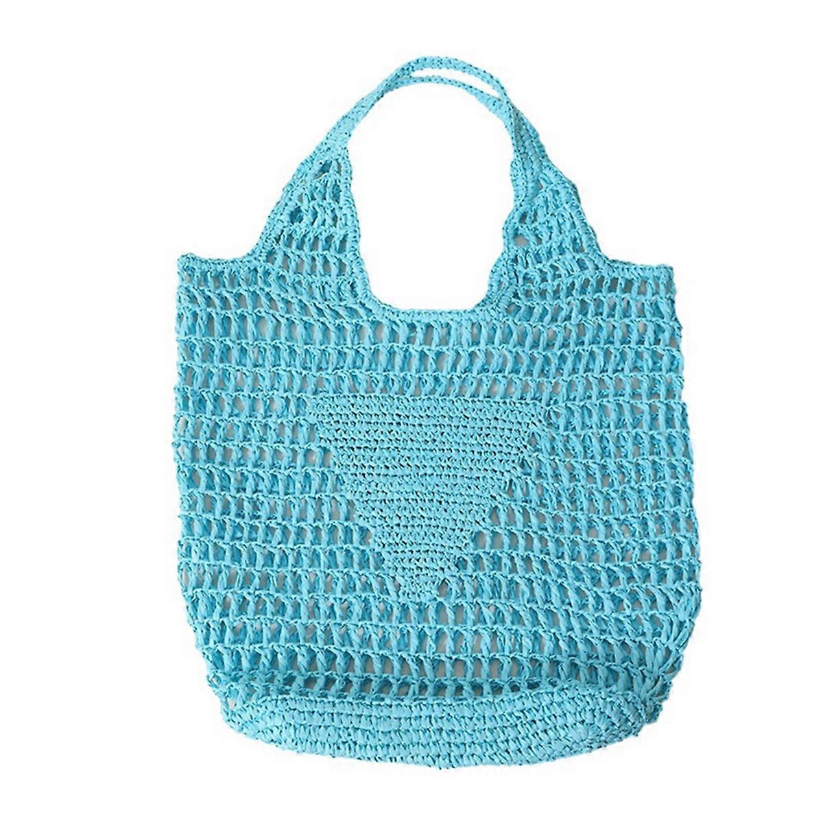 Hollow Handwoven Simple Soft Handbag Large Casual Tote Storage Bag D