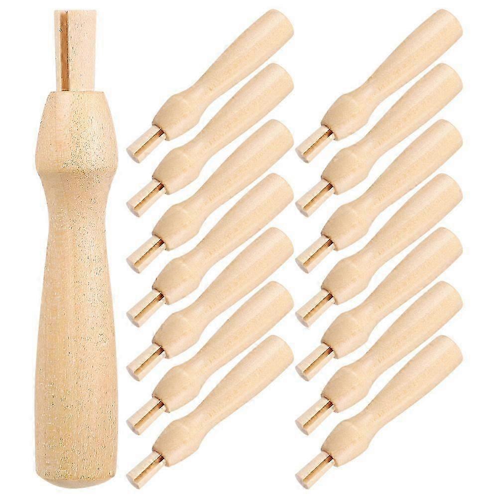 16Pcs Ull Felting Needles Håndtak Erstatning Håndtak Tre håndtak Toving Craft Forsyninger