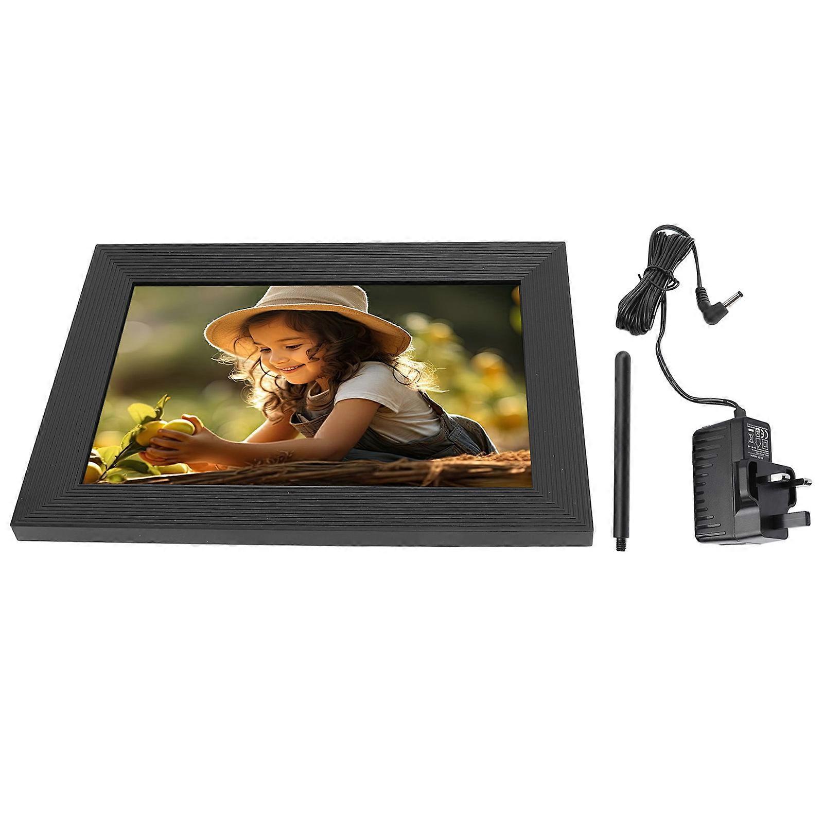10.1" Black HD IPS Digital Photo Frame with WiFi, App Control, Auto Rotate, Video Playback