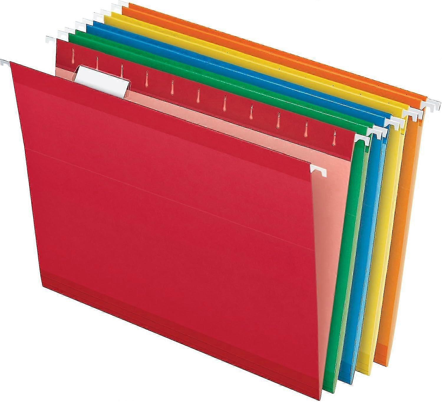 Reinforced Hanging Folders, Letter Size, Assorted Colors Tabs and Inserts