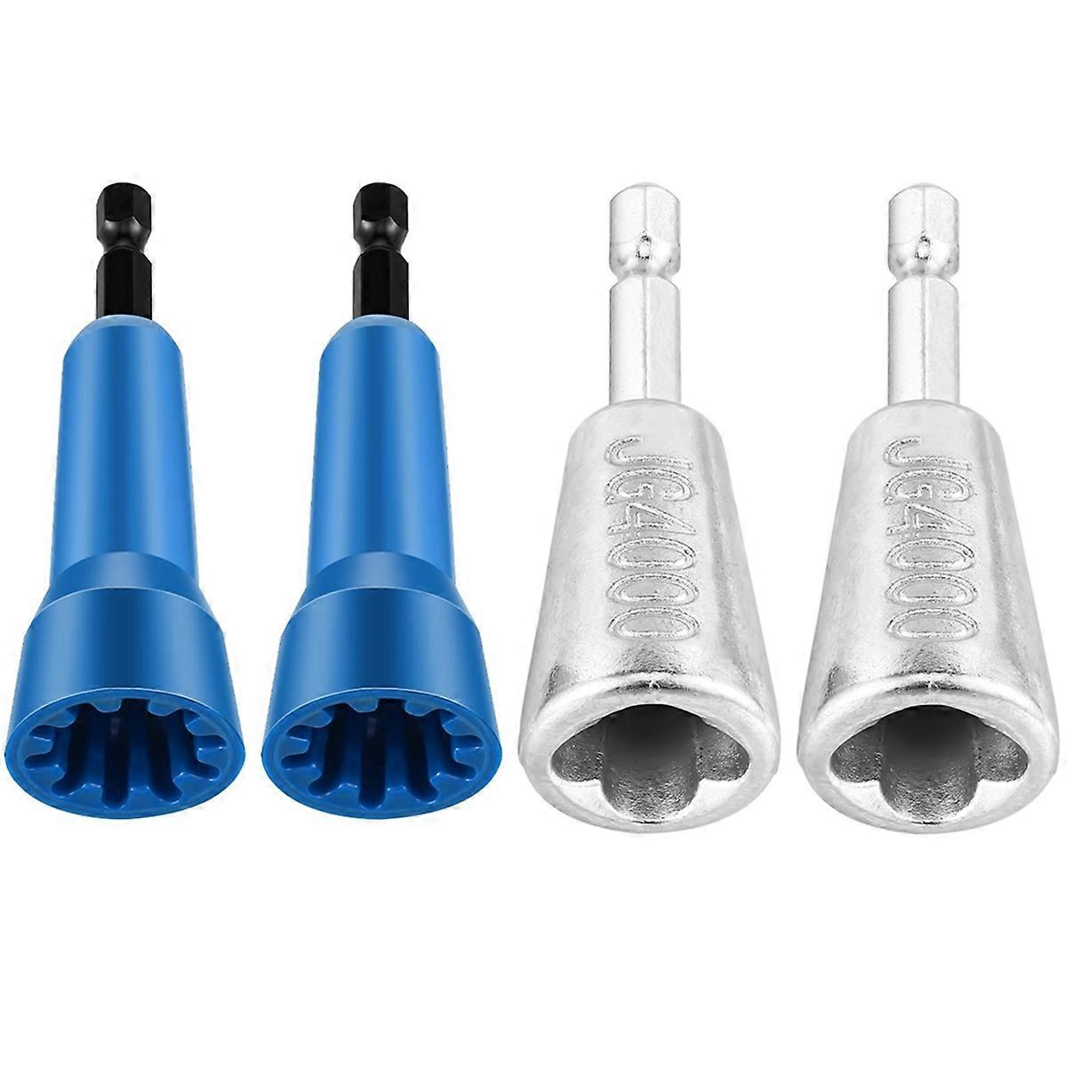 2PCS Nut Driver+2PCS Wire Stripper for Drill Twisting Wire Connector