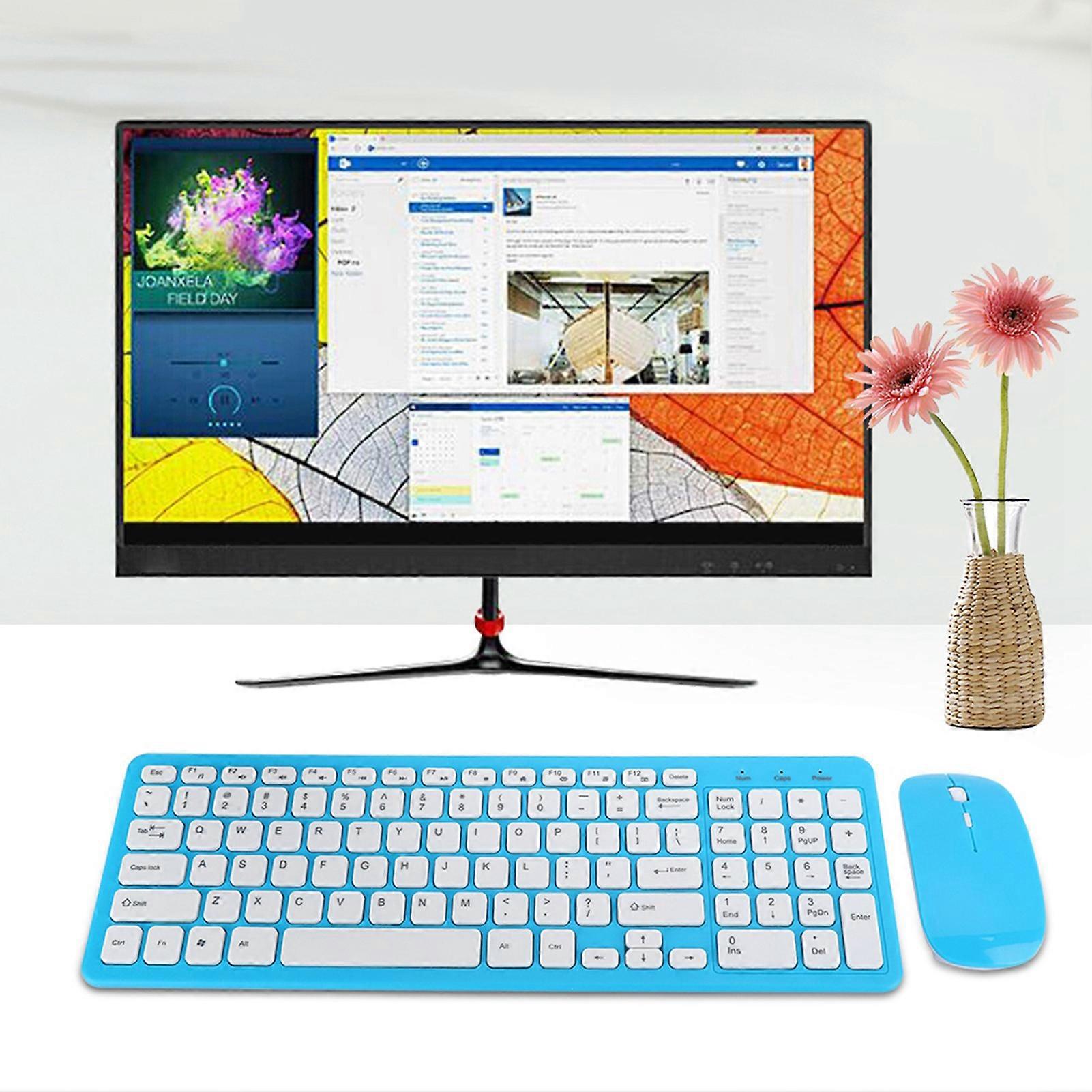 Blaues kabelloses Maus-Tastatur-Set Office Gaming für Notebook-Computer 3-Gang-Mikroempfänger