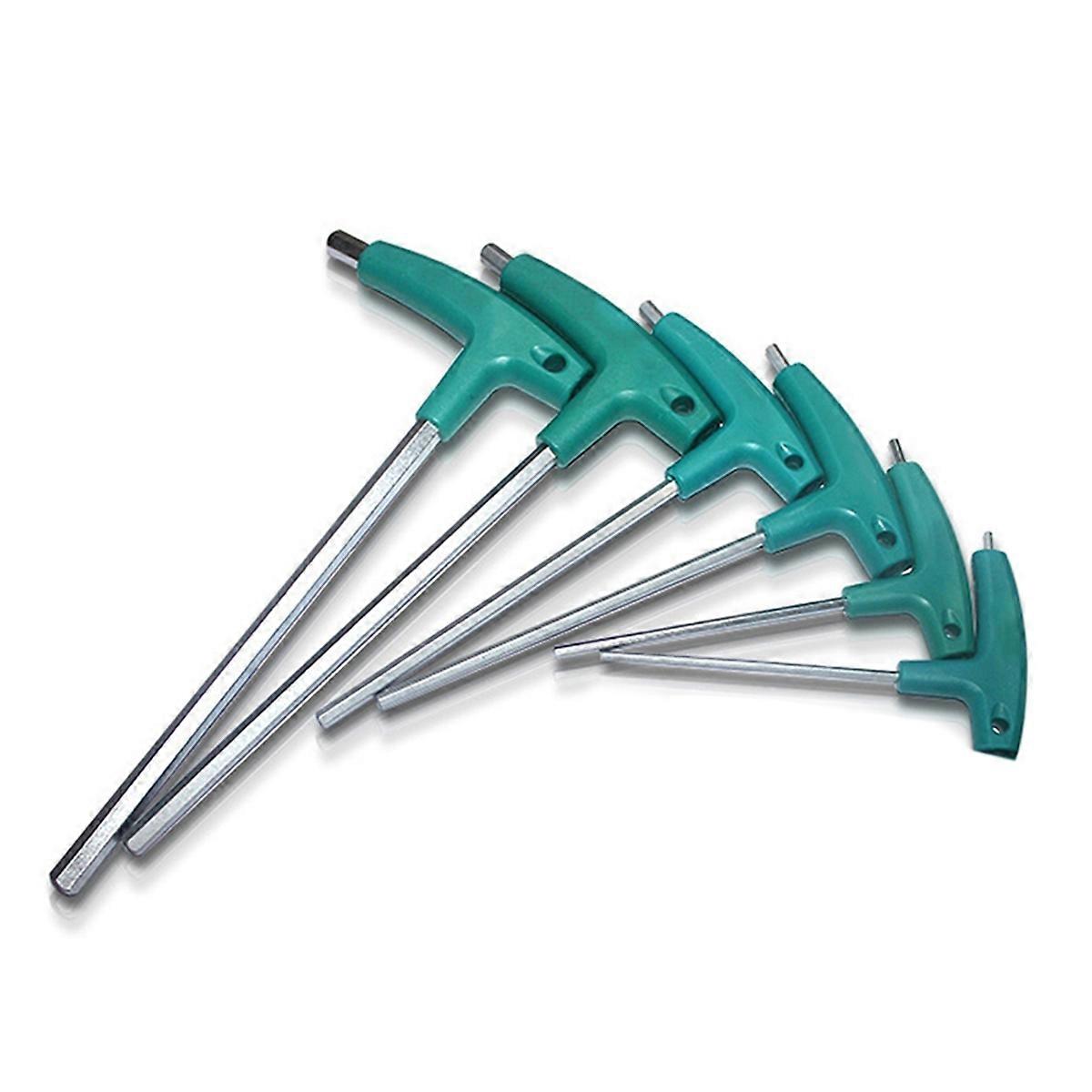 6PCS Kit Hardware Hexagon Socket Screw Nut Wrench Handle with Storage Bag Forging Tool