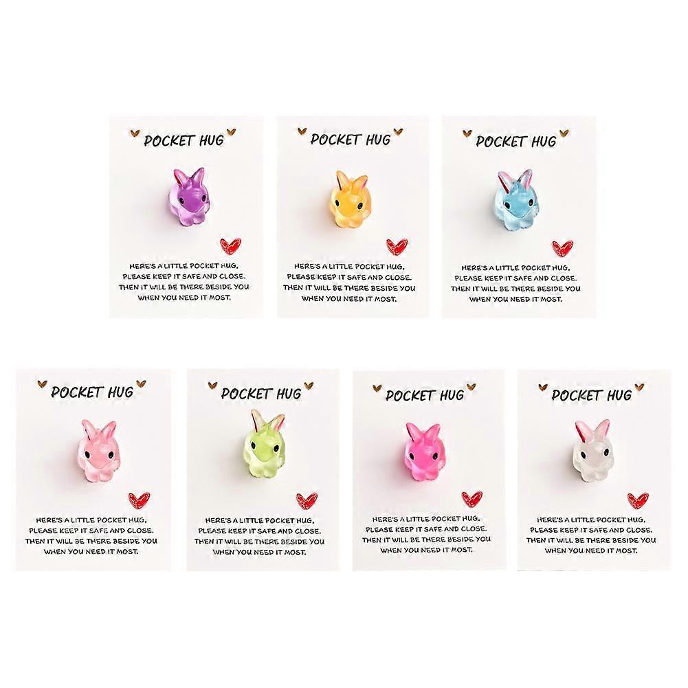 7 biglietti d'auguri tascabili a forma di coniglietto fosforescente - Regali di Pasqua