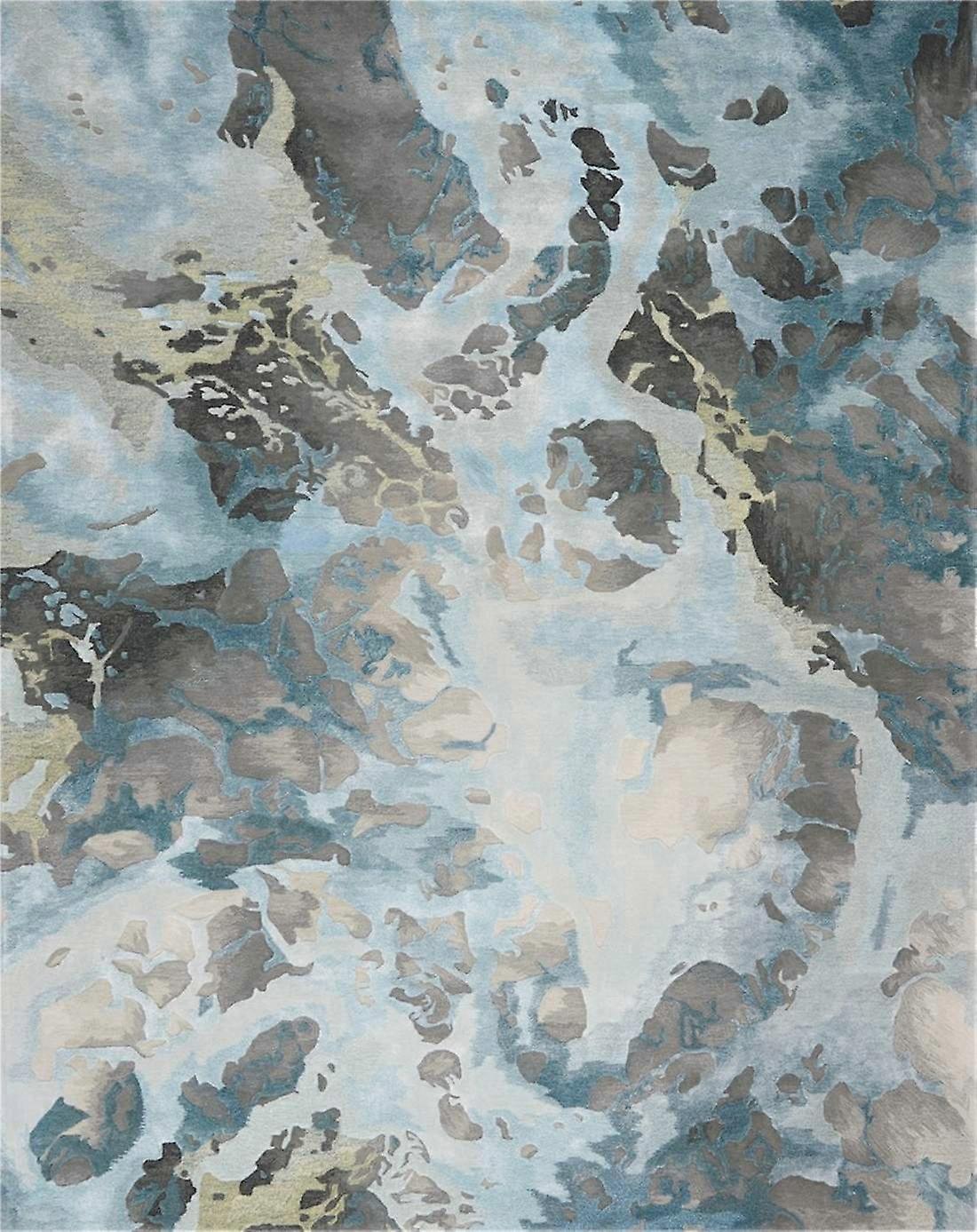 Nourison 棱镜灰色石板 PRS14 地毯 - 蓝色、灰色