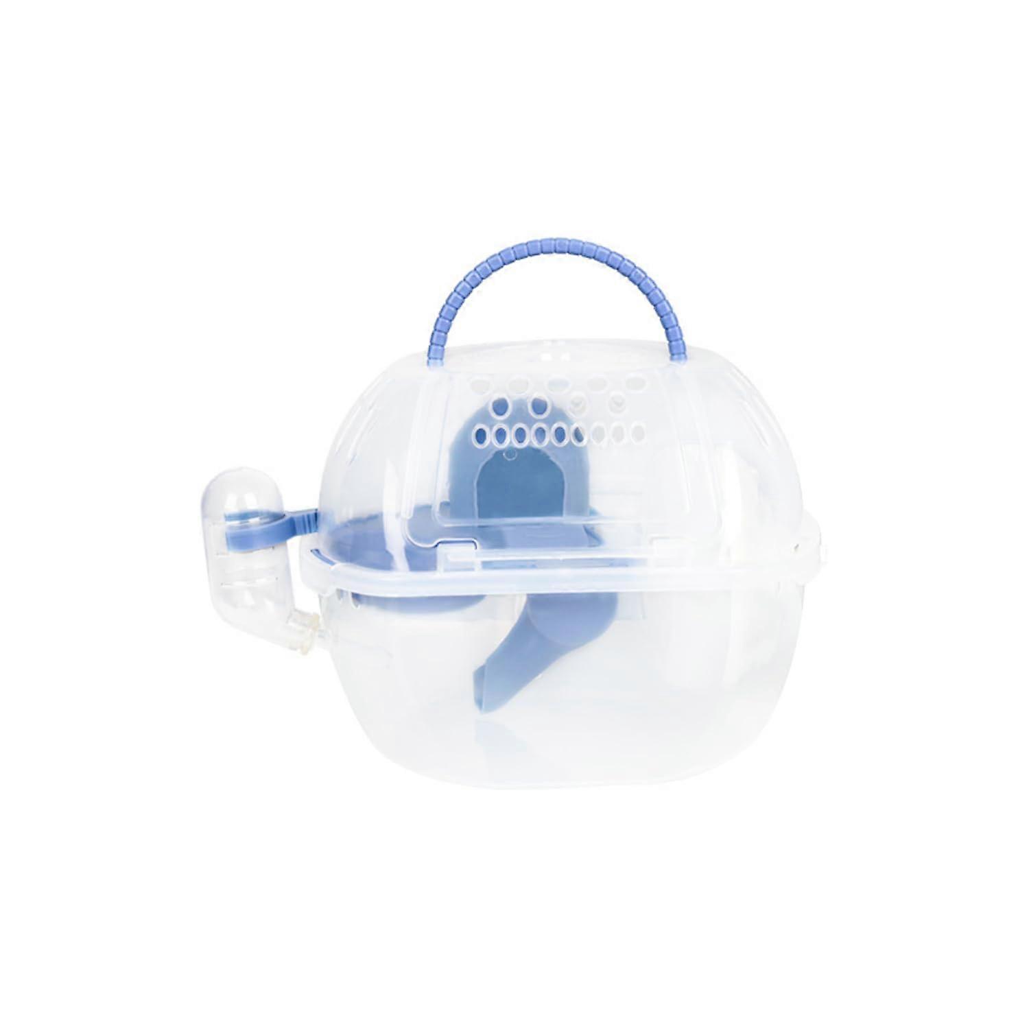 Crystal Tote Hamster Cage with Water Bottle, Running Wheel, Feeder and Enclosure, 10 x 8 x 4 Inches, Blue