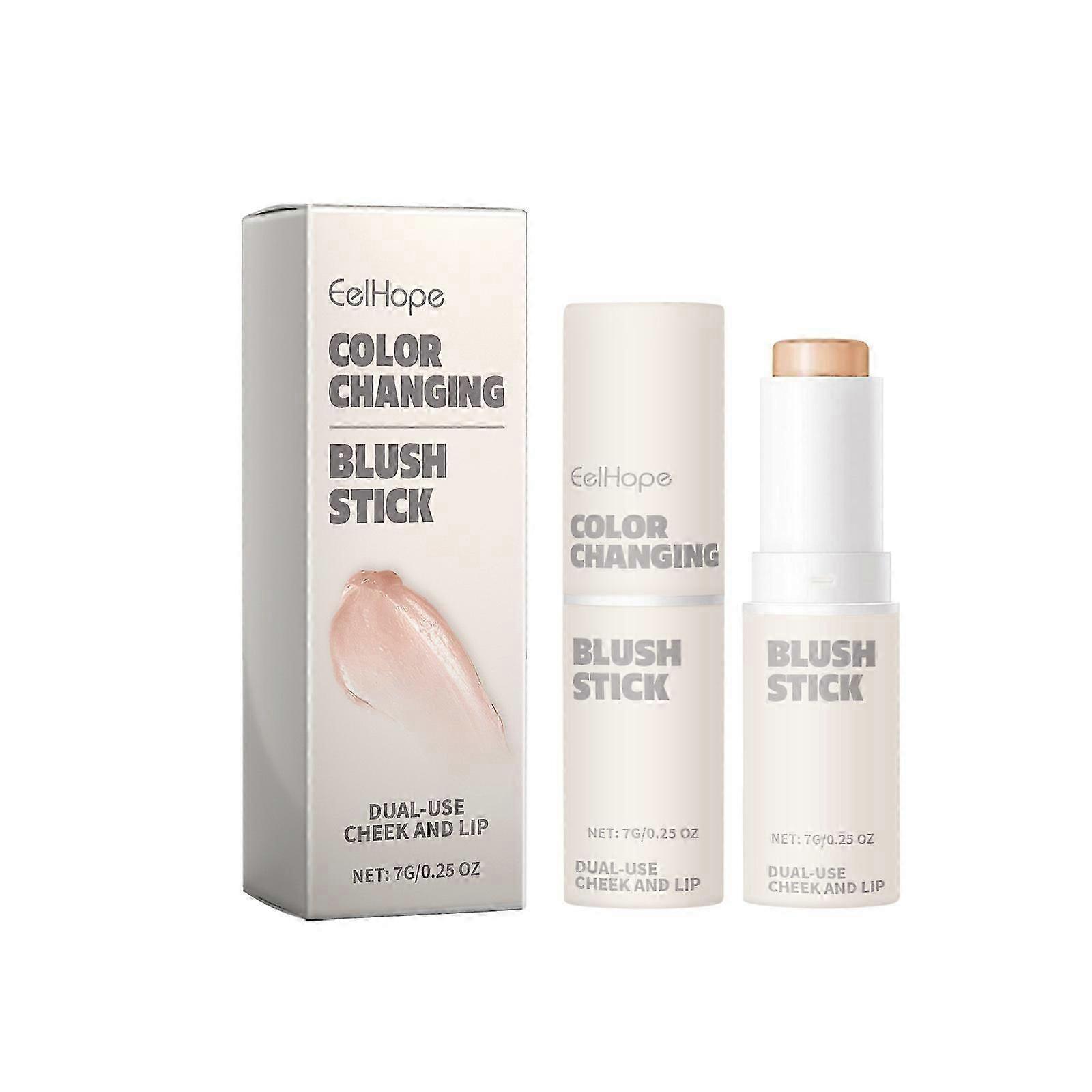 Color Changing Blush Stick for Cheeks Makeup,Clear Blush PH Temperature Changing Pink Cream Blusher,Multi-Use Lips and Cheek Tint