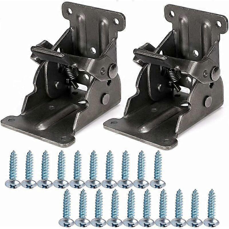 2 Pcs Self-locking folding hinge 90, foldable bracket, locking extension table steel sheet foldable shelf bracket for work tableHANBING