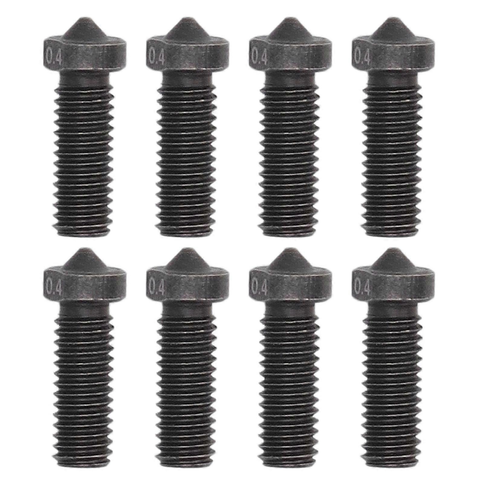 8PCS 3D Hotend 0.4mm Hardened Steel Large Hole Diameter M6 Threaded 3D Printer Extruders Nozzle