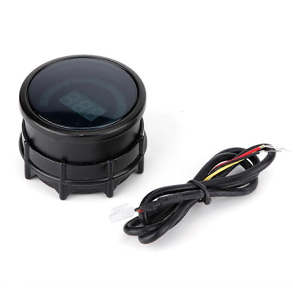 12V Digital LED Voltmeter - Stylish Black Design, Easy Install, Blue LCD Display