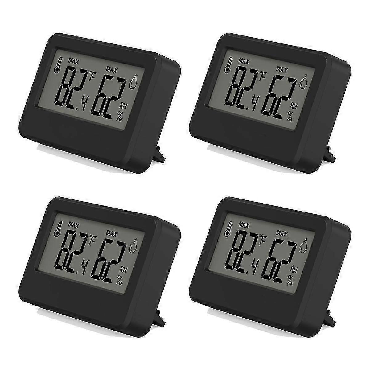 4PCS Digital Hygrometer and Thermometer, Reptile Thermometer with Magnetic & Tablestand, Temperatur