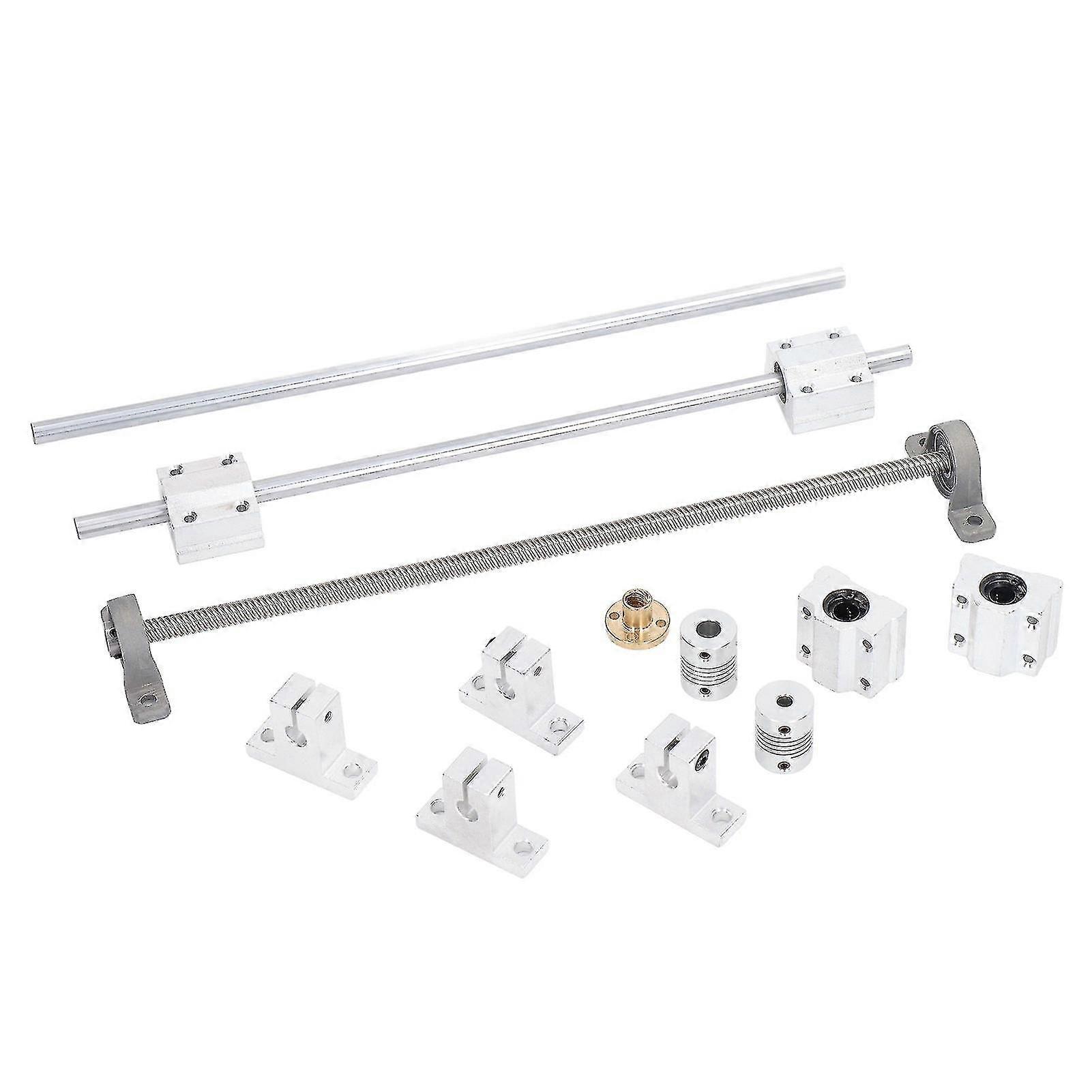 T8 βιομηχανική εξάρτηση βιδών μολύβδου εργαλείων στήριξης άξονα σιδηροτροχιών με τη σύζευξη οριζόντιοι οπτικοί άξονες 8mm διπλοί