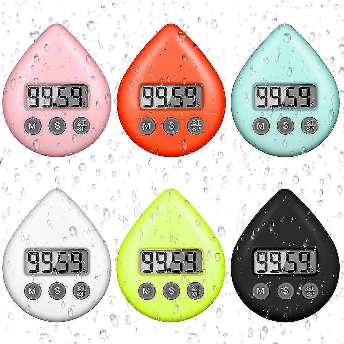 6Pcs Shower Timer for Adults Kids,Digital Waterproof Kitchen Timer