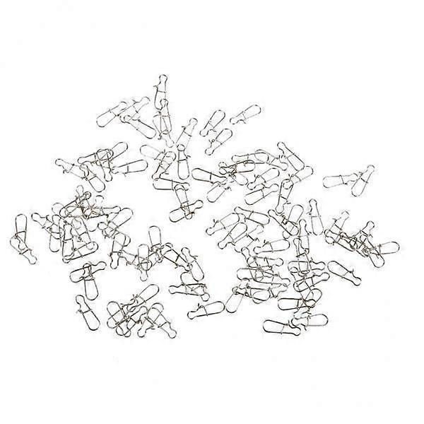 3-7pack 100pcs Fishing Lock Snap Hook Lure Connector Swivels Solid Ring Clips -