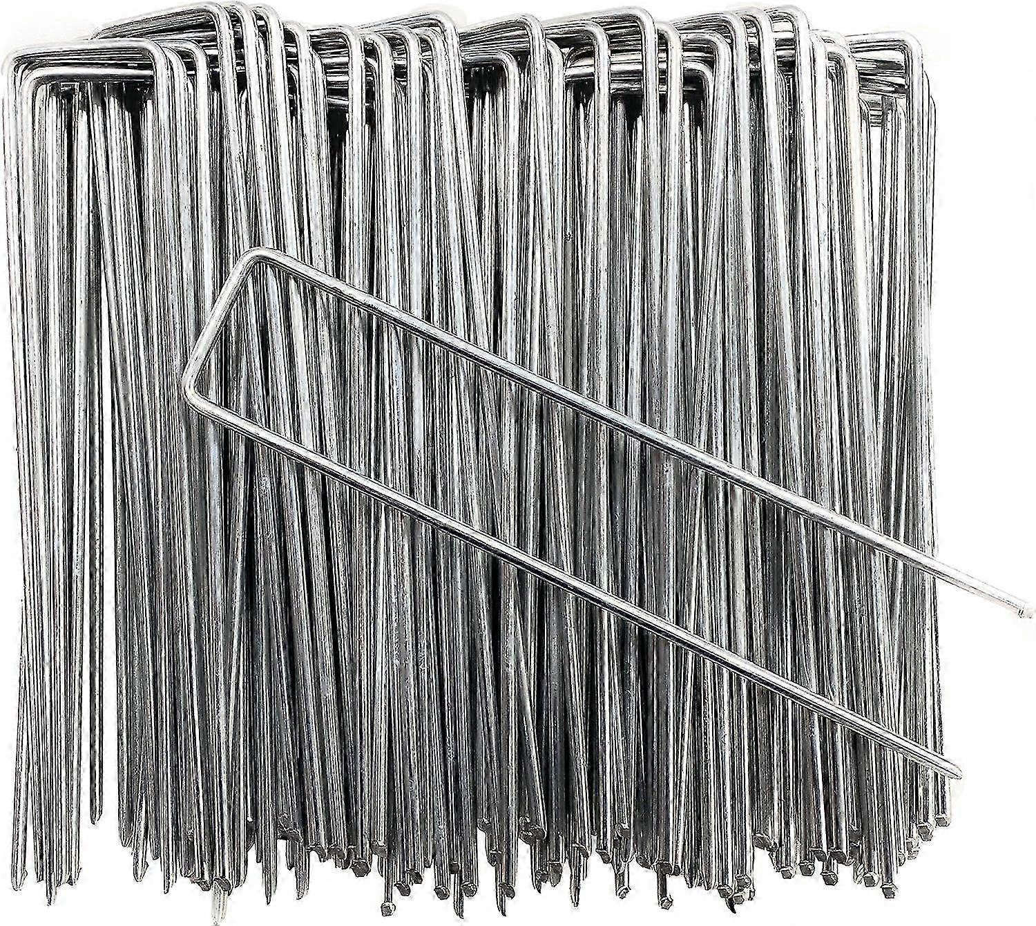 100 亜鉛メッキ鋼製ガーデンペグ、雑草防除および造園用