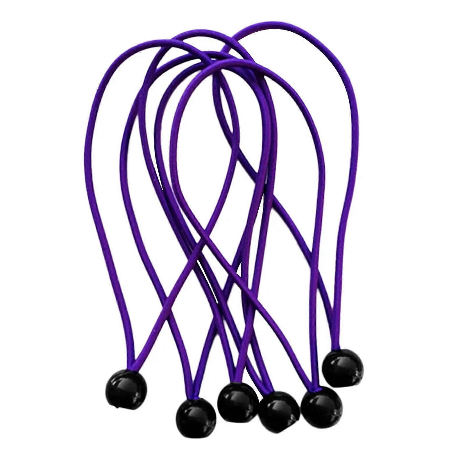 6Pcs Bungee Cord with Balls, Bungee Tensioning Belts Tarpaulin Bungee Tie Elastic Tie Down Strap Bungee Strap, Adjusted  Purple