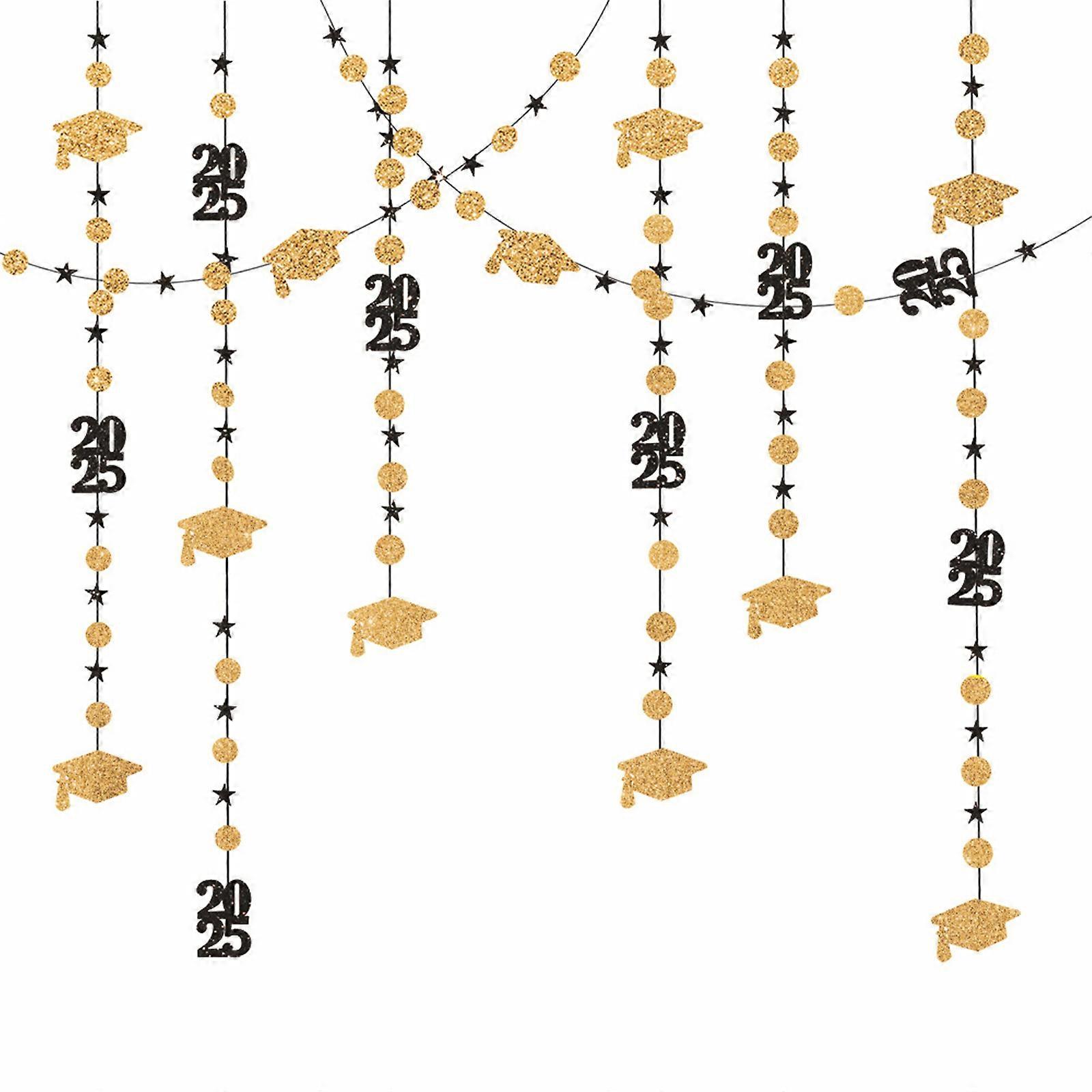 Graduation Photo Backdrop Features Caps Cutout Reusable Paper Wall Hanging Decoration for 2025