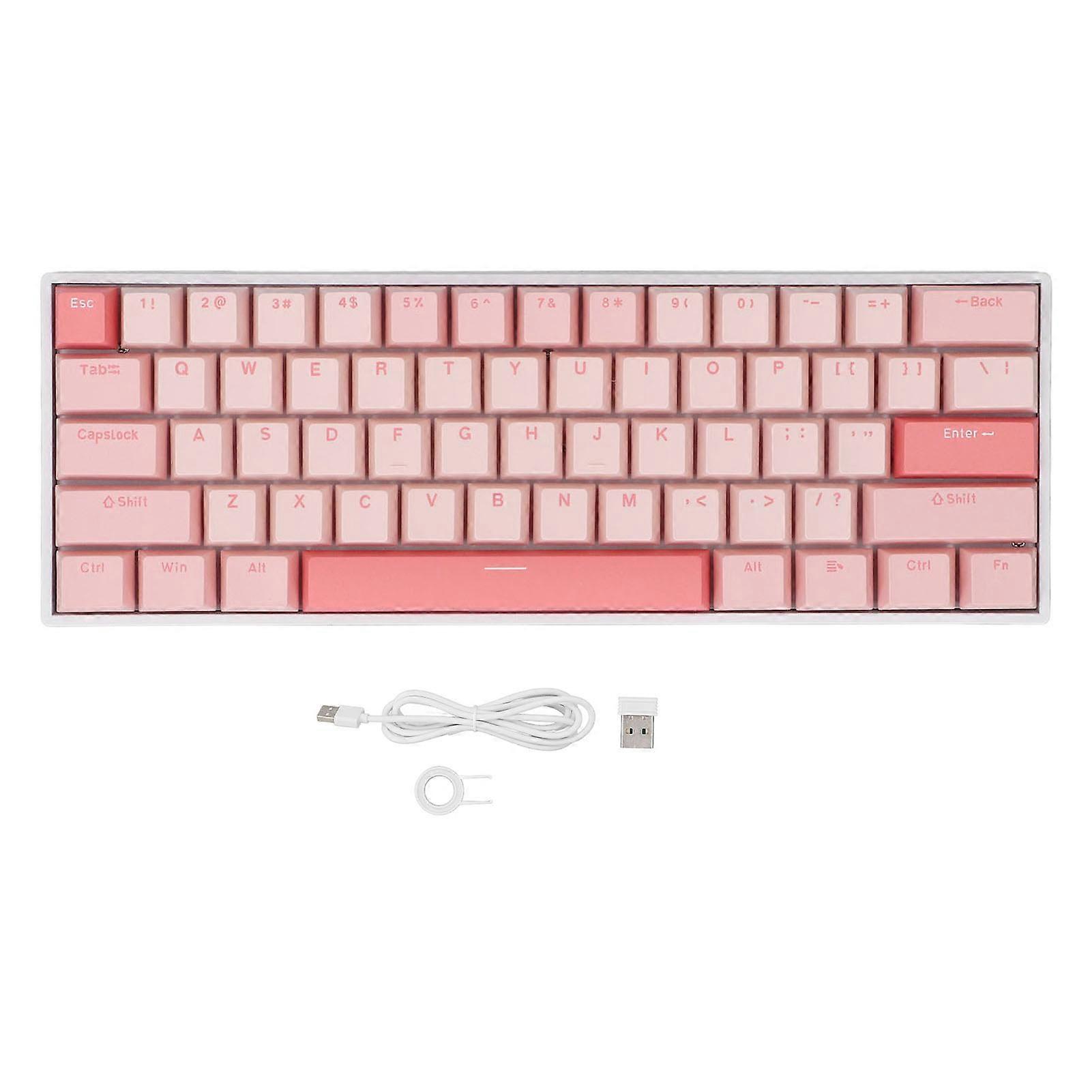 61 Keys 60% Mechanical Keyboard Wireless Bluetooth RGB Backlit Gaming Keyboard for PC