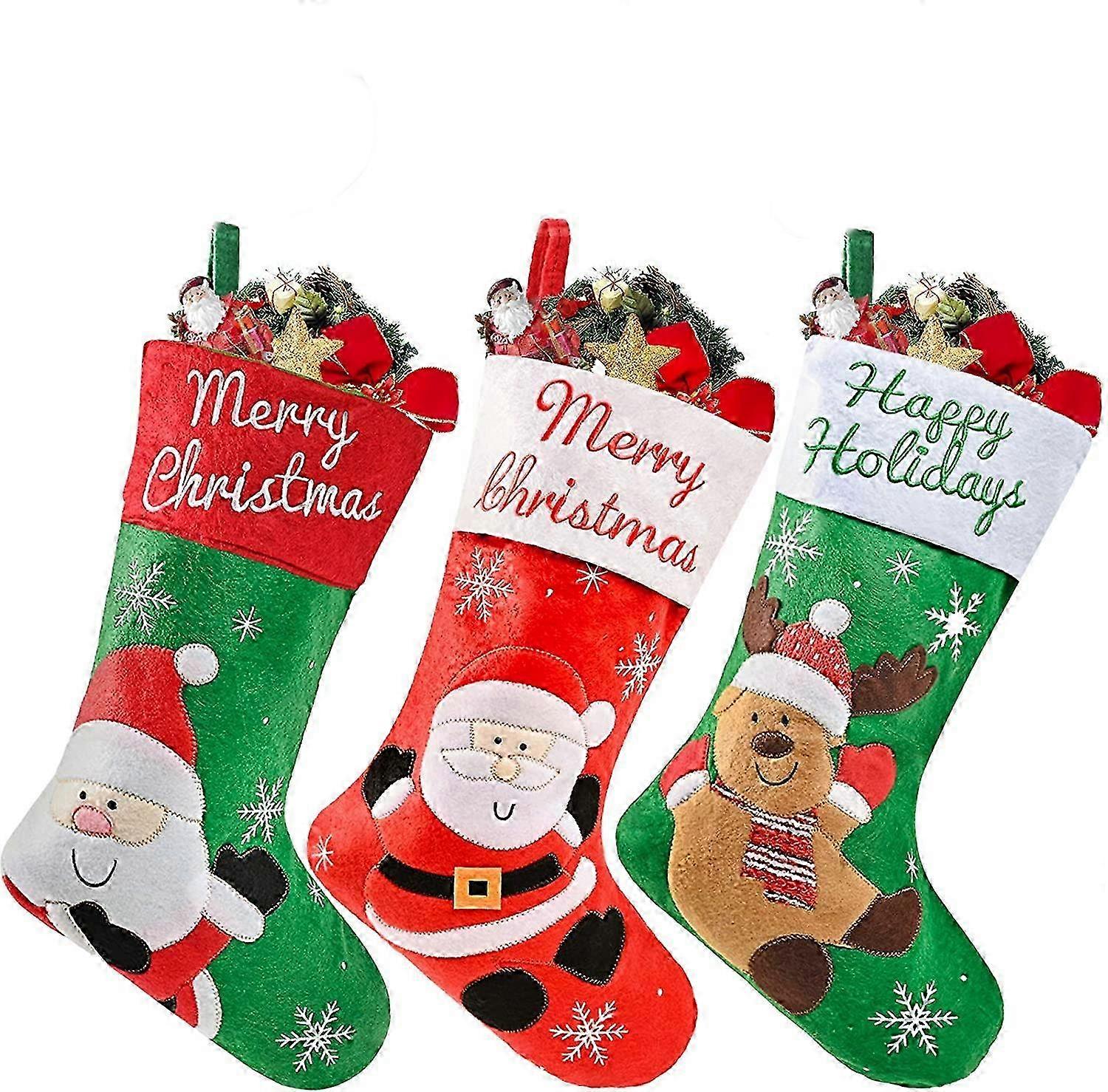 Christmas themed decorations featuring a reindeer, perfect for holiday gifting, includes 3 piece candy bag pendant set