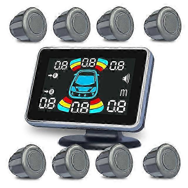 8 Parking Sensors Parktronic Compatible Automotive Reversing Backup Radar Electronics Rear Detector Assist Kit with Buzzer