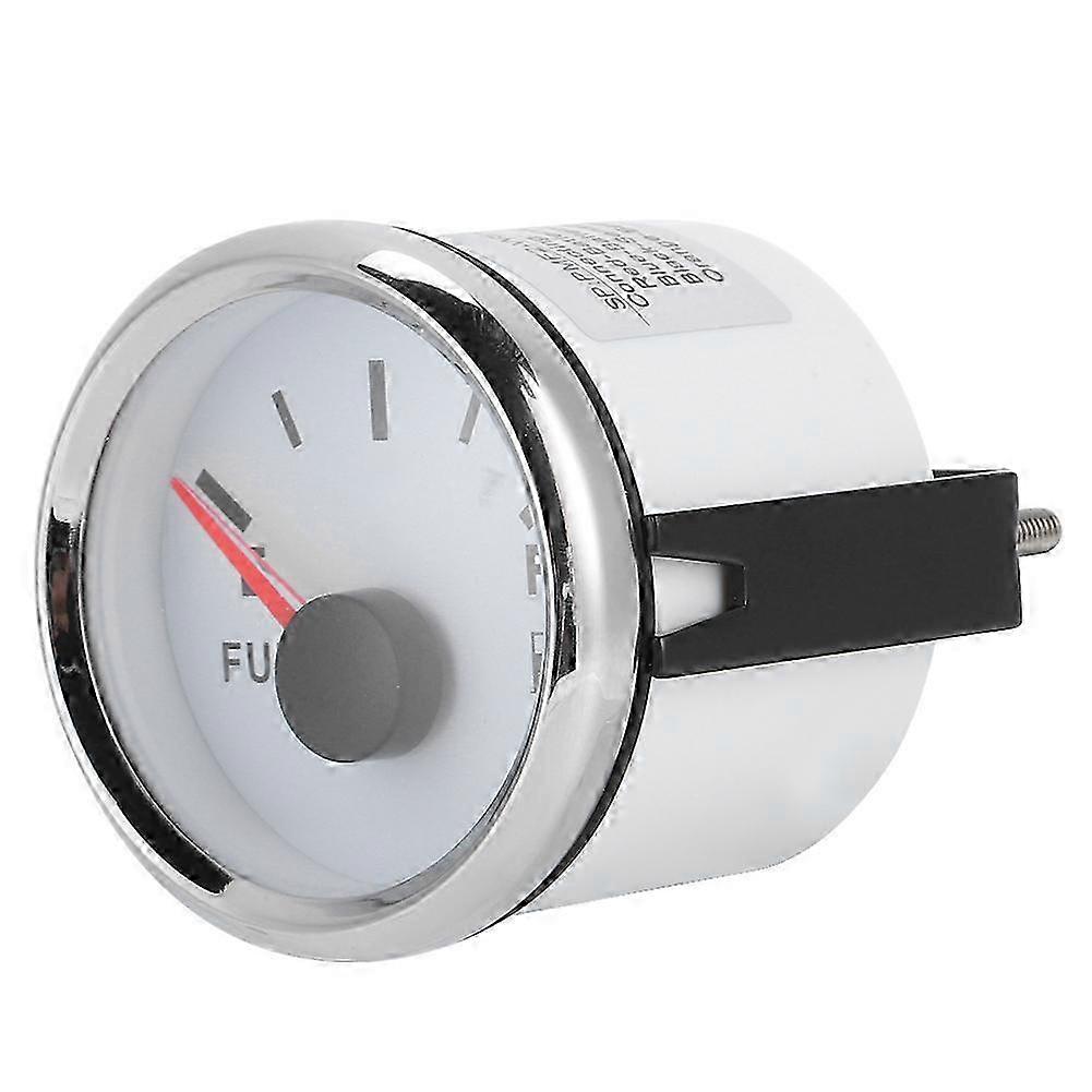 Fuel Tank Level Gauge 52mm/2in for Marine Applications 0 - 190 ohm Signal Pointer Watch with White Dial and Silver Frame